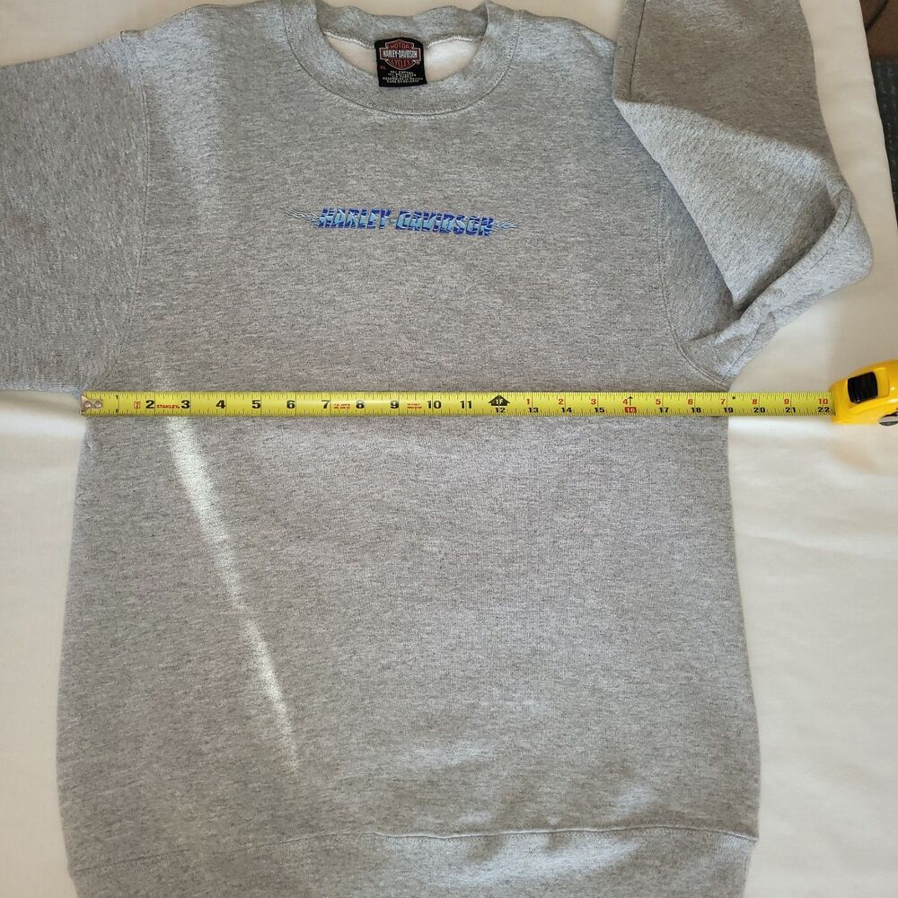 VTG Harley Davidson Gray Crewneck Sweatshirt Boys XL Y2K - Picture 7 of 10